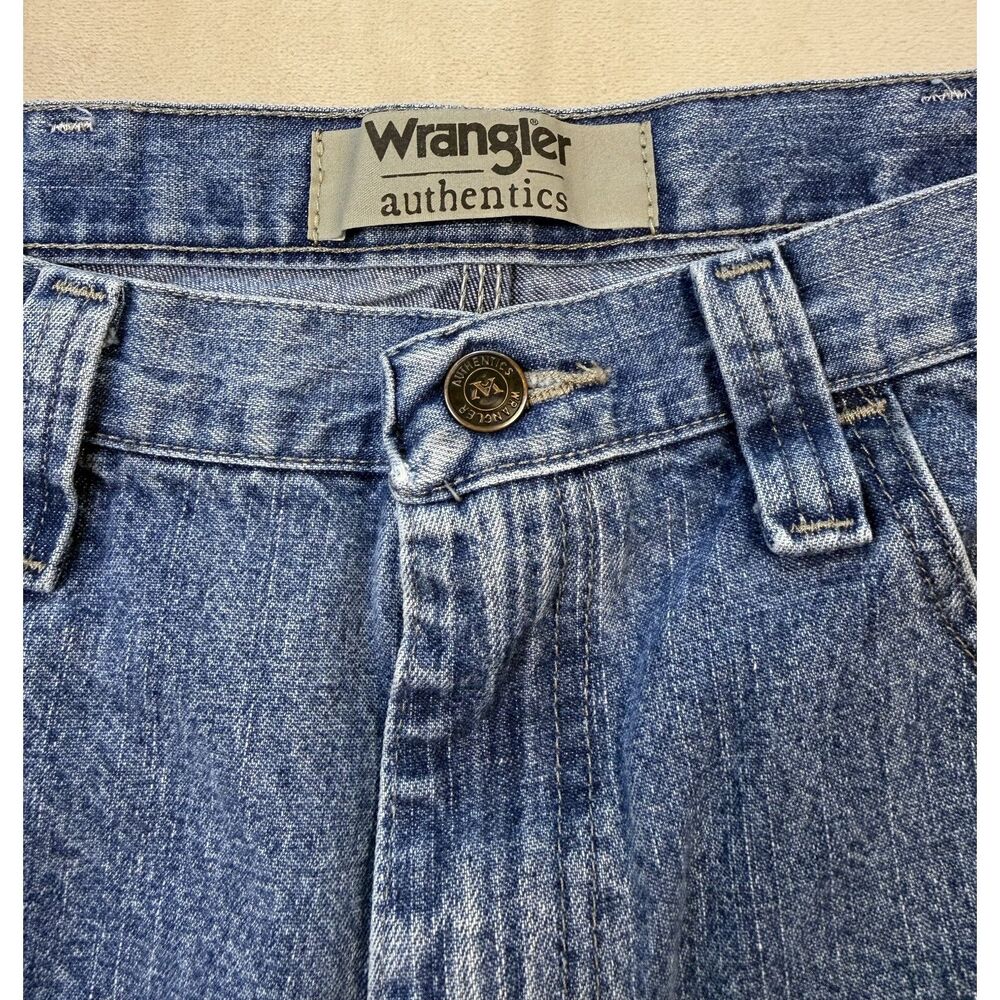 Wrangler Authentics Denim Carpenter Shorts Men’s 34 Blue Cotton Workwear